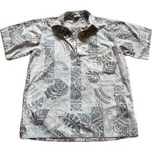 Go Barefoot Polynesian Hawaiian Shirt Men’s Size L
